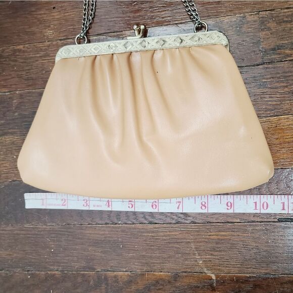Vintage Tan Metal Chain Link Mini Formal Purse - Picture 5 of 13